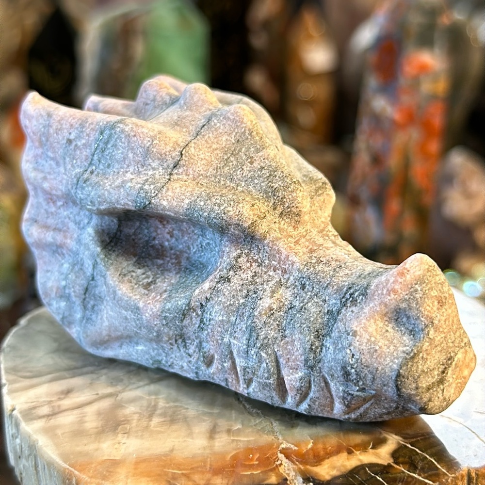 Sandstone Dragons Head Carving!